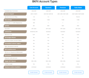 BKFX Account Types